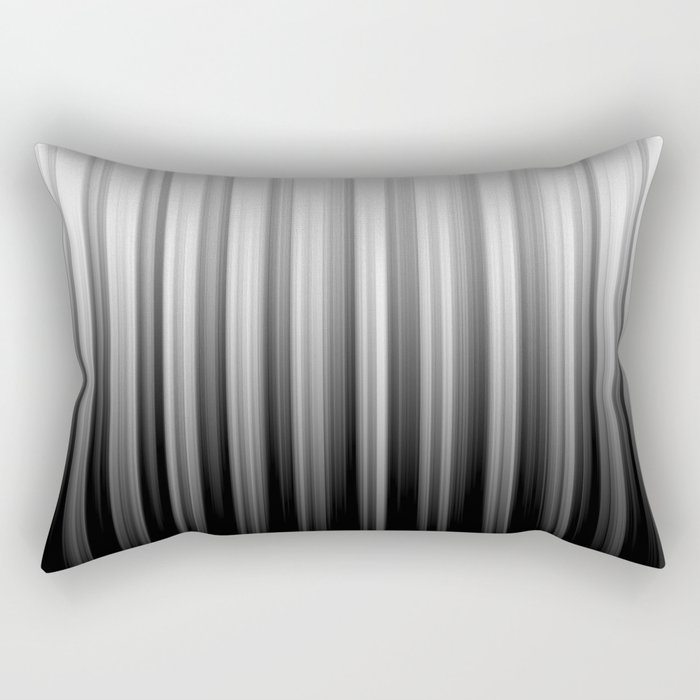Black And White Soft Blurred Vertical Lines - Ombre Abstract Blurred Design Rectangular Pillow