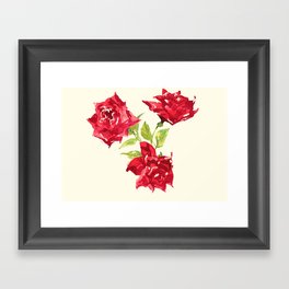Three Red Roses Framed Art Print