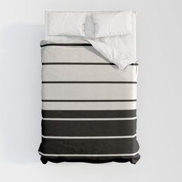 Two Tone Stripes - Black and White Duvet Cover