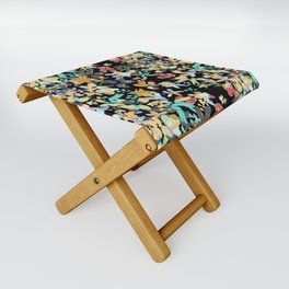 Abstract flowers multi color Folding Stool