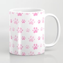Adorable Pink Cat Paw Seamless Pattern Coffee Mug