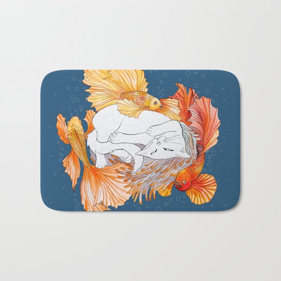 Cat dreams Bath Mat