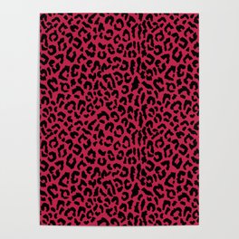 Cheetah Print On Maroon Poster