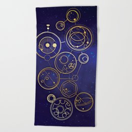 Gallifrey Gold Space Geometry Beach Towel