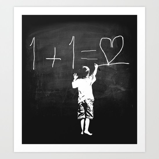 One Plus One Equals Love Art Print
