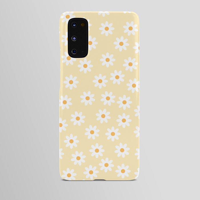 White Daisies Yellow Pattern Android Case