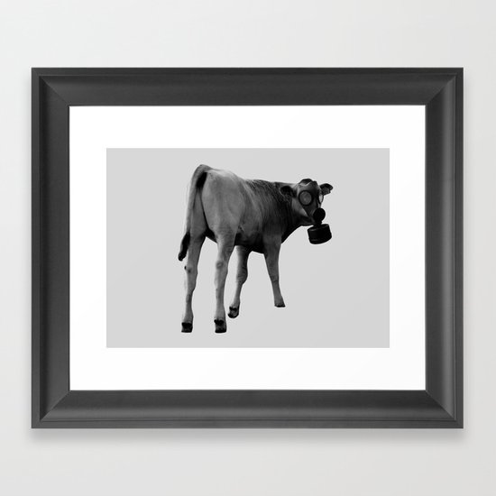 gas mask cow Framed Art Print