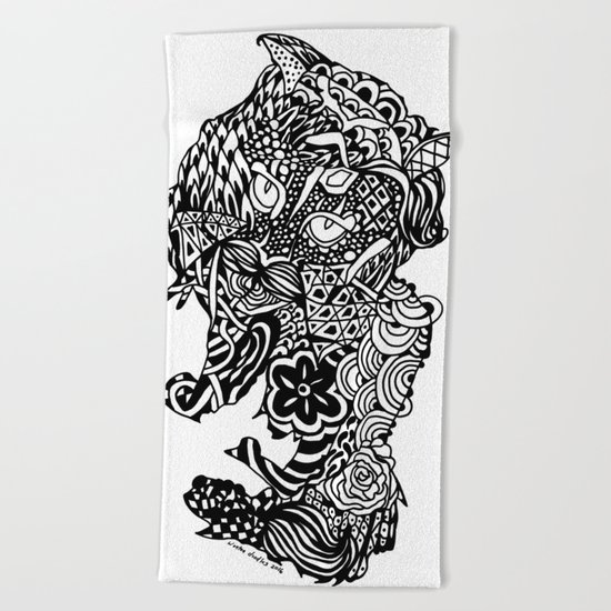 Dragon Cat Beach Towel