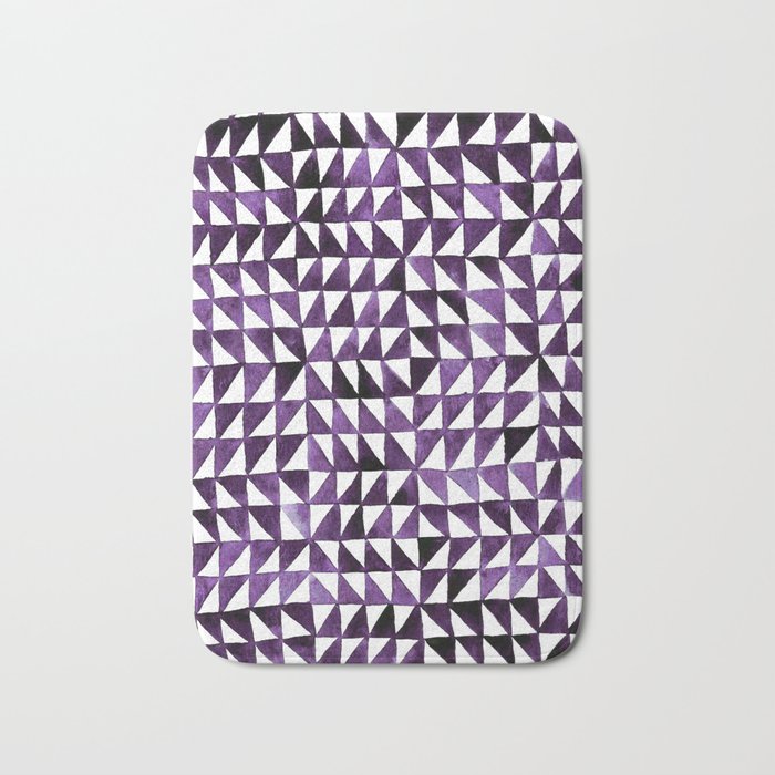 Triangle Grid purple Bath Mat