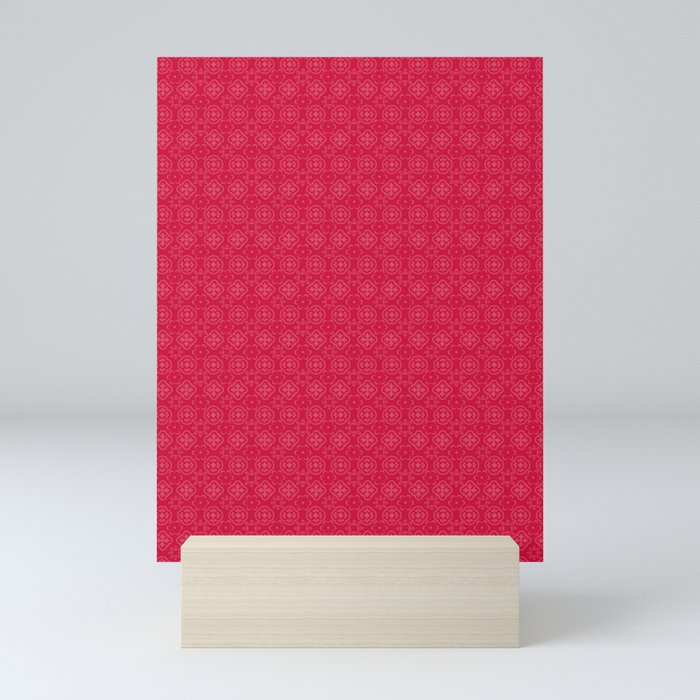 children's pattern-pantone color-solid color-red Mini Art Print