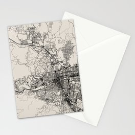 RENO, USA - Black and White City Map. United States of America Stationery Card
