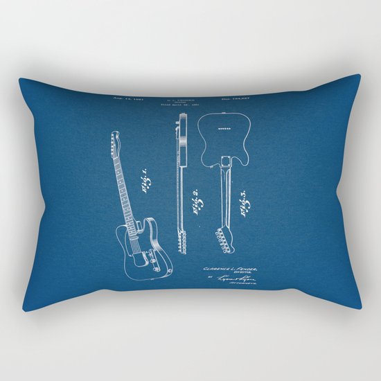 Guitar blue Rectangular Pillow