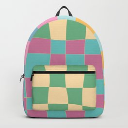 multicolored checkers Backpack | Dorm, Tiktok, Fun, Vibes, Colorful, Pattern, Checkered, 70S, Digital, Orange 