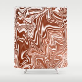 Chocolate Vanilla Swirl Shower Curtain