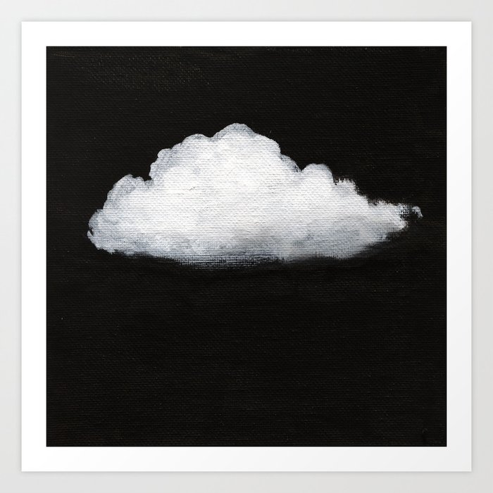 White Cloud on Black Sky Art Print