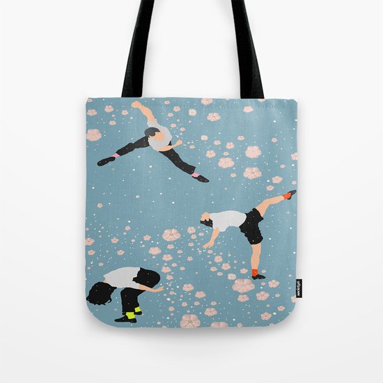 how snow falls Tote Bag