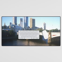 Australia Photography - Bridge Going Over The Yarra River In The Morning Desk Mat