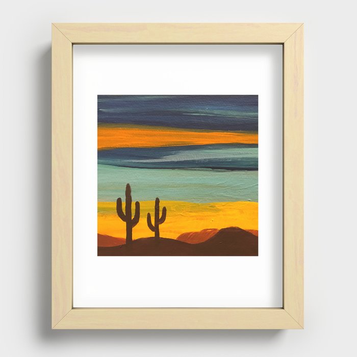 Saguaro Sunset Recessed Framed Print