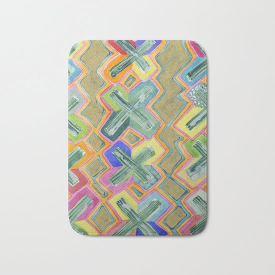 Colorful X-Pattern Bath Mat