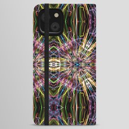 Liquid Light Series 79 ~ Rainbow Abstract Fractal Pattern iPhone Wallet Case