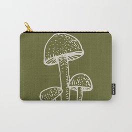 Button Mushrooms - Pea Green Carry-All Pouch