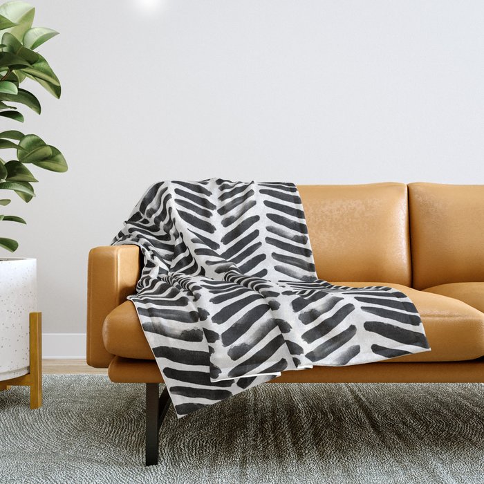 Black and white chevron throw sales blanket