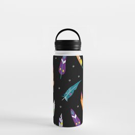 Сolorful bird feathers. Indian boho ornament Water Bottle