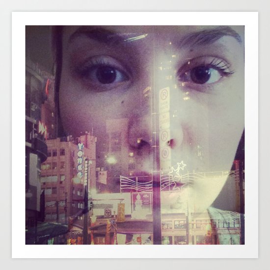 big city lights Art Print