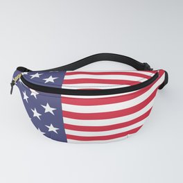 USA Red White and Blue Stars and Horizontal Stripes American Flag Fanny Pack