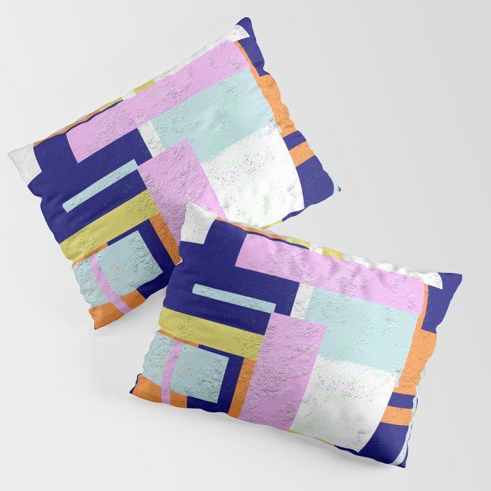 Pale Geometry - Abstract, textured, artwork Pillow Sham