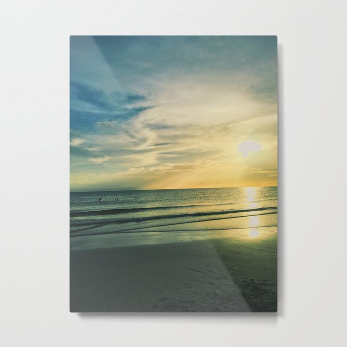 Sunset on the Beach Metal Print