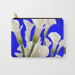 WHITE CALLA LILIES ON SHADED BLUE ART Carry-All Pouch
