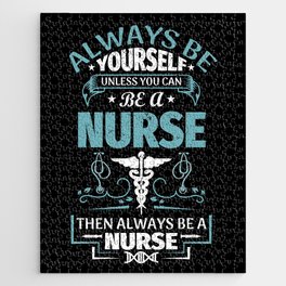 Always Be A Nurse Funny Vintage Retro Typography Jigsaw Puzzle