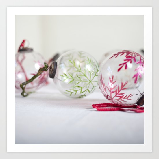 Christmas baubles Art Print