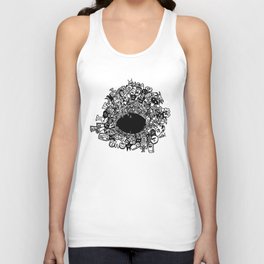 Monsters falling in hole, doodle art Tank Top