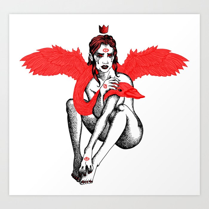 Red Swan Queen Art Print