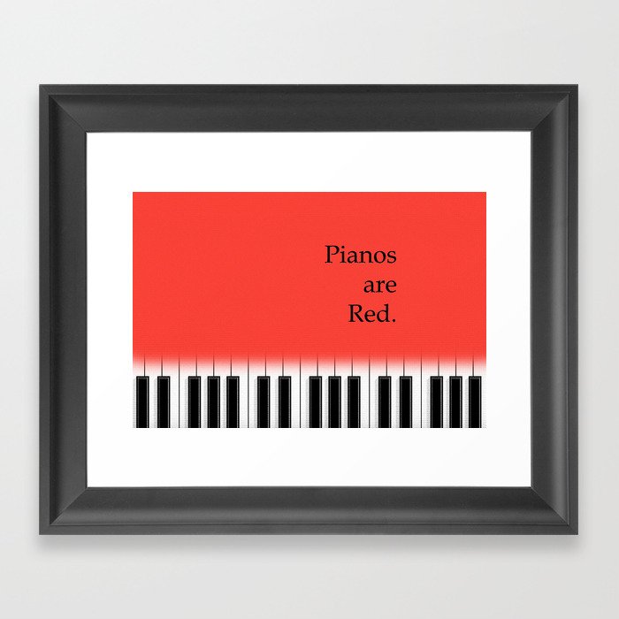 Pianos are red - piano keyboard for music lover Framed Art Print