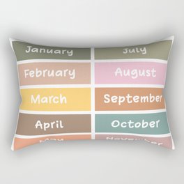 Months of the year poster for kids and toddlers Rectangular Pillow