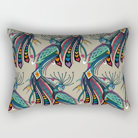 peacock rainbow love Rectangular Pillow