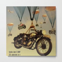 Vintage Motorcycle Show Parachute Advertising Poster Metal Print | Vintage, Motorbikes, Indian, Parachute, Poster, Combat, Kansas, Motorcycles, Cycles, Triumph 