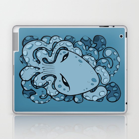 Octopus Squid Kraken Cthulhu Sea Creature - Sailor Blue Laptop & iPad Skin