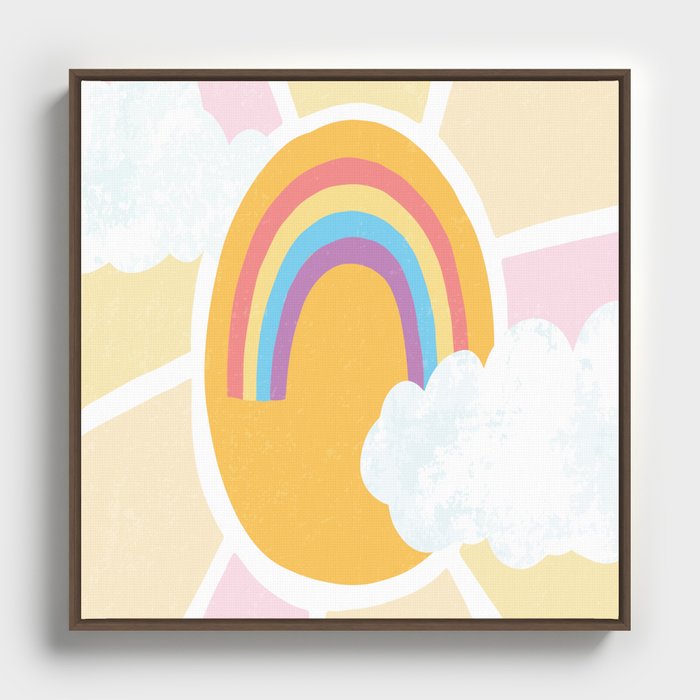 Sunshine and Rainbows Dreamy Sky Framed Canvas