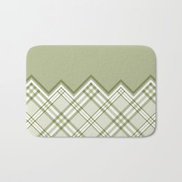 Sage green plaid tartan pattern Bath Mat