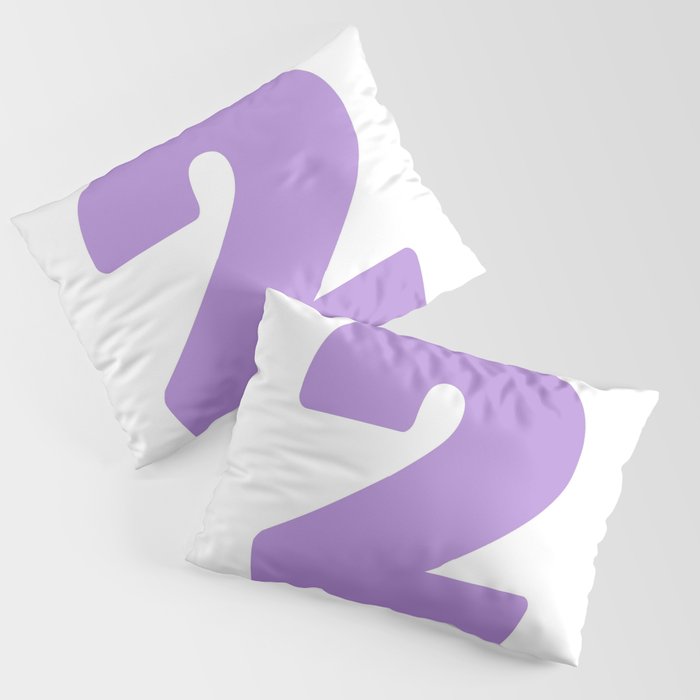 2 (Lavender & White Number) Pillow Sham