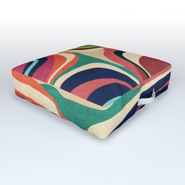 Impossible contour map Outdoor Floor Cushion | Painting, Contemporary, Illustration, Abstract, Other, Curated, Expressionism, Colorful, Whimsical, Retro 