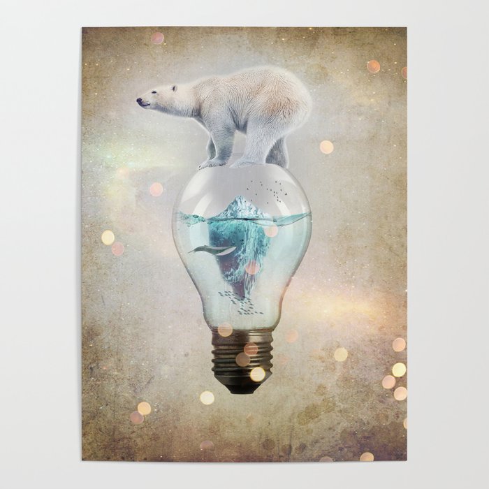 Polar Bear Ice Cap Poster