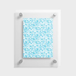 Turquoise Eastern Floral Pattern Floating Acrylic Print