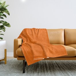 Neon Orange Solid Color Throw Blanket