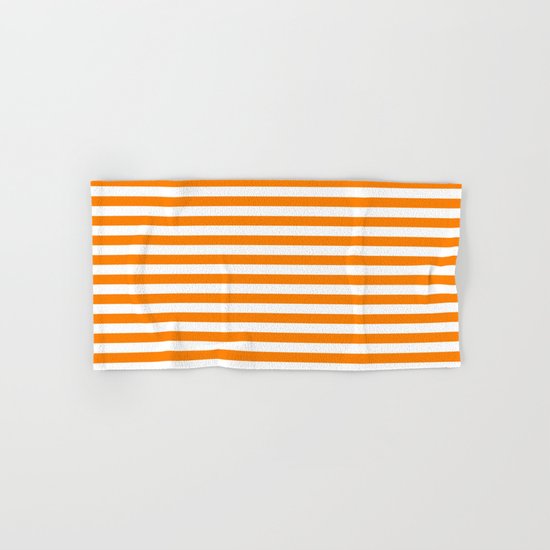 Horizontal Stripes (Orange/White) Hand & Bath Towel