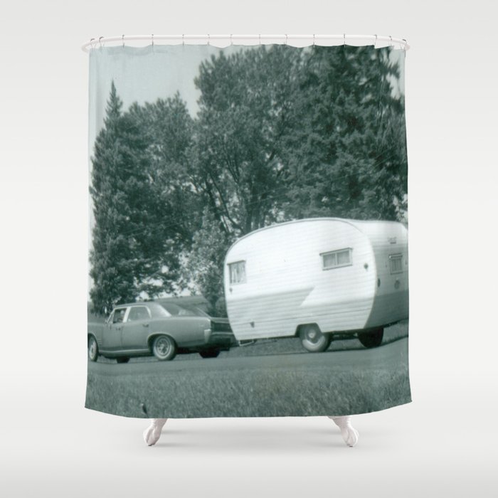 Vintage Shasta Trailer Shower Curtain By Amyriceart Society6